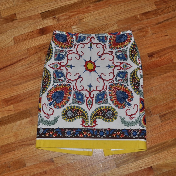 TOMMY HILFIGER Scaft Print Twill Pencil Skirt [F2] - Picture 4 of 6